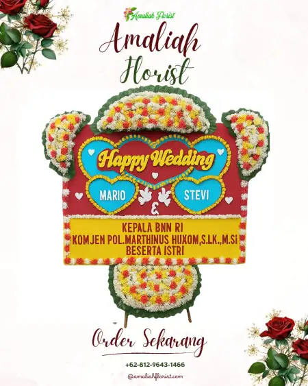 Papan Bunga Pernikahan Martubung